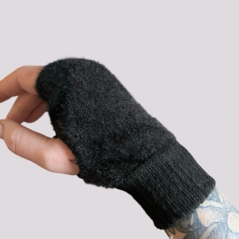 Black Fingerless Warm and So Soft Gloves